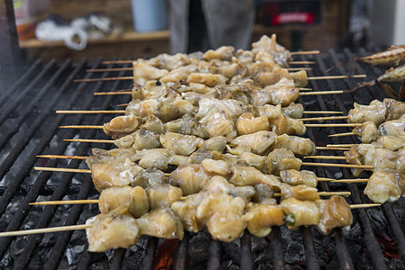 烤炉上的拉潘肉 美味的节日烧烤 食物和假日概念 烧烧BBQ海鲜 健康 鱼图片