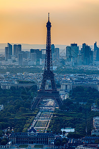 巴黎与埃菲尔铁塔的视野 从蒙帕纳斯大楼 游客图片