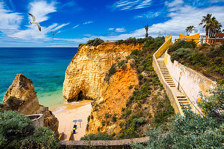 在Portimao Algarve和Portug的Carenanos海滩 海岸线 海洋图片