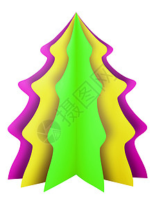 圣诞树-紫-黄-绿图片