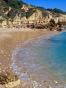 葡萄牙的阿尔布法伊拉罗曼海岸 有蓝色大西洋 自然 旅行图片