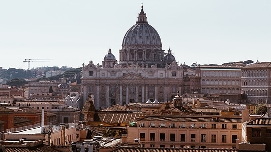 梵蒂冈城 圣彼得大教堂 罗马和圣圣的全景 圣彼得罗 天空图片