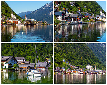 奥地利Hallstat村照片拼合图片