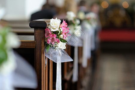 美丽的花花结婚装饰 教堂 花的 宗教 花束 新娘 爱图片
