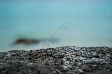 选择性聚焦 od 黑色石头纹理 用于放置产品以与海滩一起展示图片