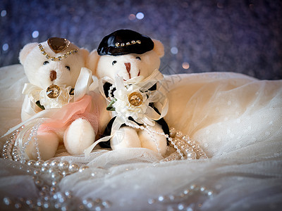 爱情概念 情侣泰迪熊穿着婚纱 为情人节贺卡配散景背景 爱情概念壁纸 婚礼请柬 拥抱 问候语图片