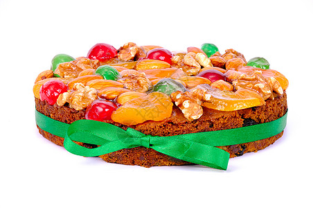 圣诞节和新年水果蛋糕 八角 面包店 庆典 甜的 樱桃图片