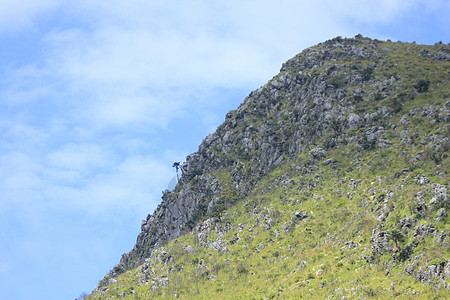 有云云和山岳 土地 自然 树 早晨 风景 天空图片