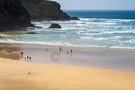 海滩 联合王国北康沃尔 英语 水 晴天 假期 海岸图片