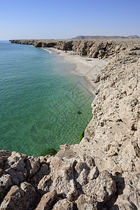 阿曼Ras Al Jinz海岸野生海滩 蓝色的图片