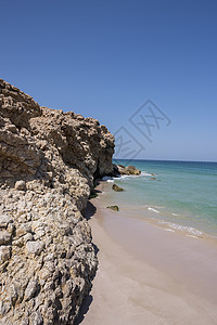 阿曼Ras Al Jinz野外海岸海滩 石头图片