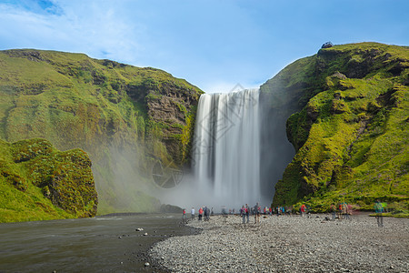 冰岛自然景观中冰岛瀑布长期接触图片