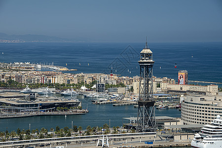 巴塞罗那港口全景 加泰罗尼亚自治首都西班牙巴塞罗纳 全景城市 教会图片