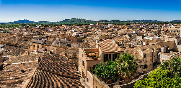 西班牙主要城市阿尔塔的全景 古老地中海城镇图片