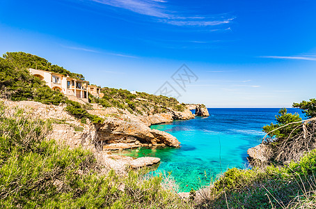 西班牙巴利阿里群岛Mallorca的Santanyi海岸景象图片