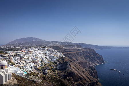 桑托里尼岛的提拉市 城市 火山 自然 村庄 夏天 房子图片