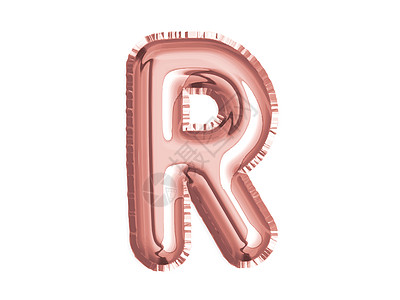 用于婴儿淋浴的玫瑰金粉色字母R空气气球装饰背景图片