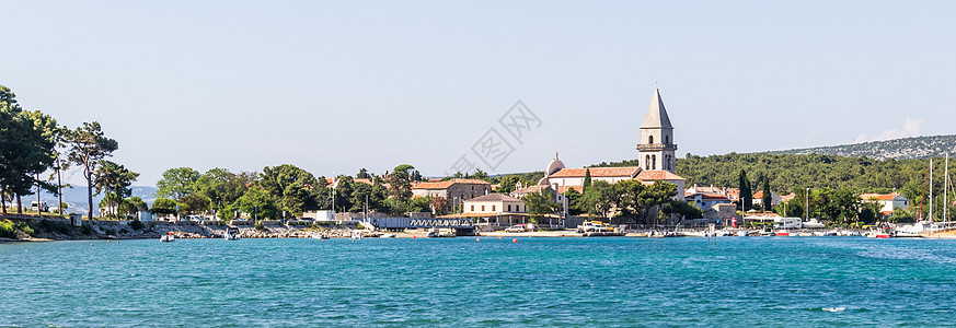 克罗地亚Cres岛与Losinj岛连接桥梁的奥索尔历史城镇 古老的 全景图片