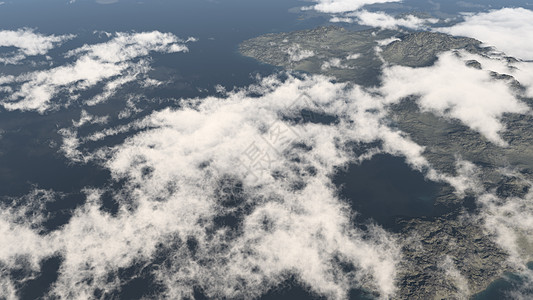 飞机3D海洋热带热带岛屿天堂的空中观视 高的 泻湖 夏天背景