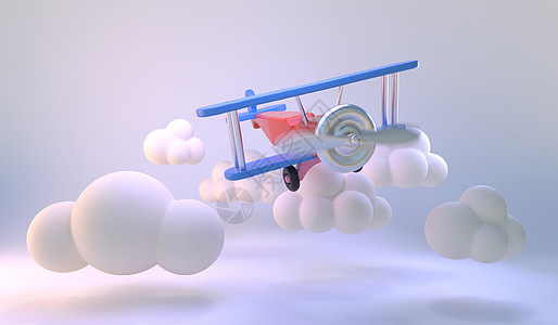 3架玩具飞机和云层图片
