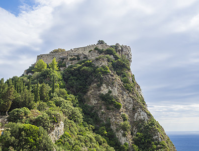 以惊人的景象 被称为天使城堡 在附近 夏季多云日 希腊科孚 Corfu 美丽的 自然图片