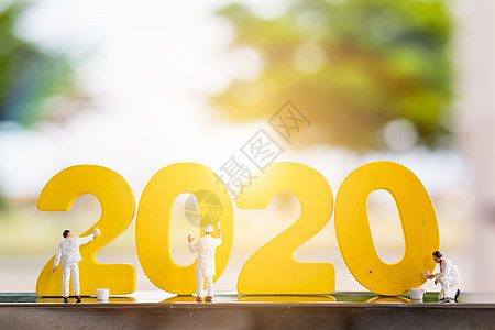 2020年工人团队木制颜色编号 2020年 1年 圣诞节图片