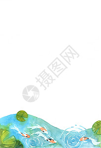 水彩画作为墙纸 封面页 模板 明信片 海报上的装饰品 是好运和繁荣的象征 在“光辉”中 人们会看到这些图画 海洋 财富图片