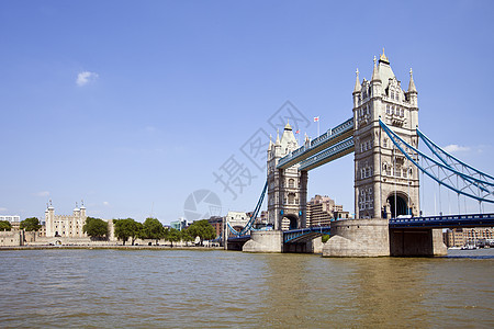 伦敦塔桥 云 人 旅行 首都 水运背景图片