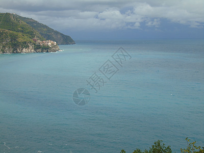 意大利辛克特尔夏季日 水 大地 全景 房子 海岸线图片