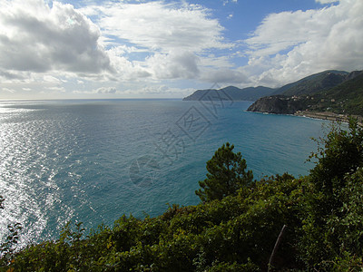 意大利辛克特尔夏季日 海滩 山 地中海 夏天 马纳罗拉背景图片