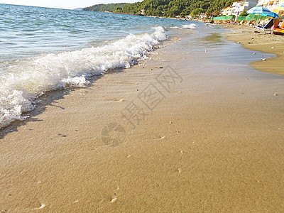 希腊的地中海 大海的波浪图片