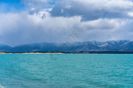 Pukaki NZ湖 蓝色的 自然 海岸线 旅行图片