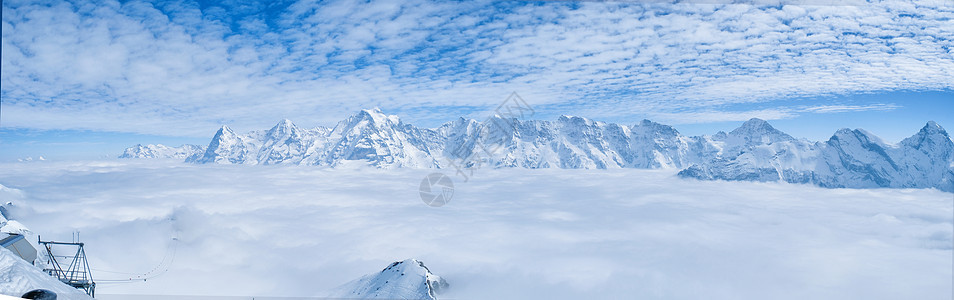 来自P的瑞士天际天空线上的 雪幕 阿尔卑斯山 自然图片