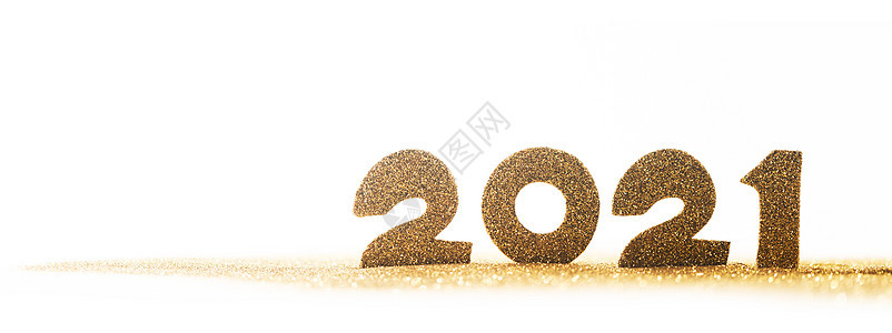新年2021年庆祝快乐 卡片 新年快乐 金的 明信片 闪光背景图片