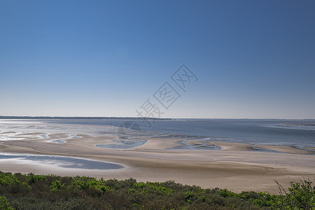 荷兰的风景 北海沙沙滩 低潮期间 海滨 岛图片