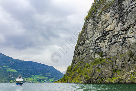挪威美丽的的渡轮 巡航 弗洛姆 艾于兰 户外 吸引力图片