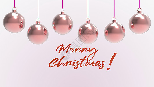 红色圣诞球与红色词圣诞快乐 五颜六色的圣诞节圣诞树 玻璃 金属和塑料球 一组挂着节日装饰模板的小玩意 3d 渲染图 冬天 快乐的图片