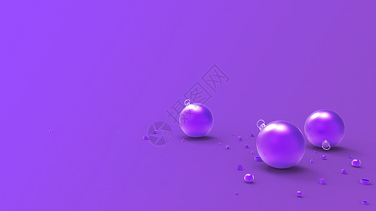 白色背景的紫色圣诞球 用于圣诞树 圣诞玻璃 金属和塑料球的彩色圣诞球 一组挂着节日装饰模板的小玩意 3d 渲染图 小玩意儿 插图图片