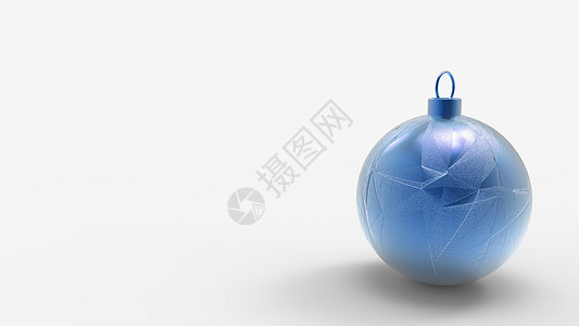 蓝色圣诞球有白色背景 用于圣诞树 圣诞玻璃 金属和塑料球的彩色圣诞球 一组挂着节日装饰模板的小玩意 3d 渲染图 圣诞节 玩具图片