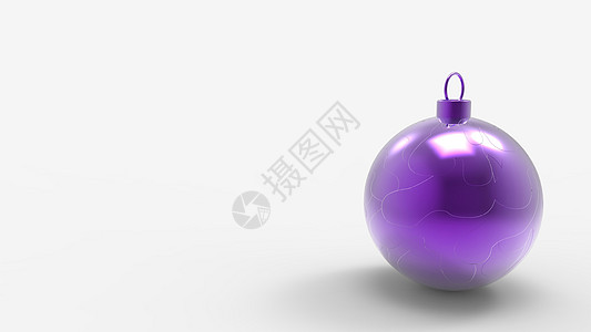 白色背景的紫色圣诞球 用于圣诞树 圣诞玻璃 金属和塑料球的彩色圣诞球 一组挂着节日装饰模板的小玩意 3d 渲染图 装饰品 奢华图片