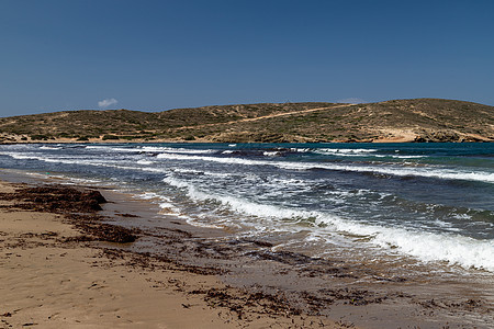 罗得斯岛Prasonisi半岛的景象 夏天图片