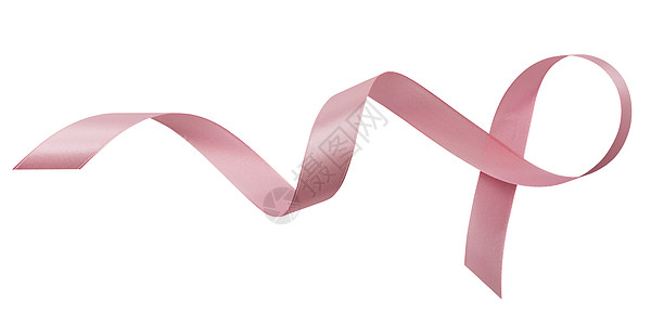 一条粉红丝带在白色背景上被隔离 带有剪裁拍拍 弓 豪华图片