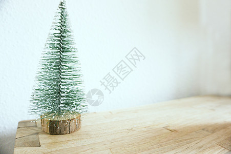 没有装饰的中性背景上的绿色圣诞树 季节性的 卡片图片