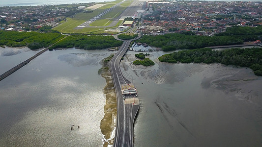 巴厘岛曼达拉收费公路 鸟瞰图 印度尼西亚巴厘岛 美丽的 空气图片