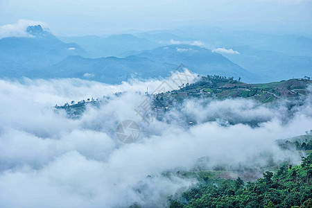 雾大海 泰国Phitechabun 山 寒冷的图片