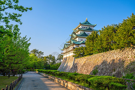 堡垒公园名古屋城堡和城市天线 建筑 旅行 亚洲 日本 老的背景