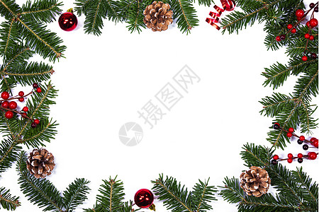 白色的圣诞卡框装饰 假期 云杉 卡片 问候语 冷杉图片