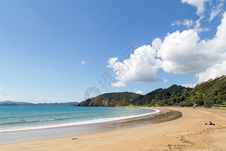 新西兰罗素的长滩海滩 风景优美的 太平洋的 游客 水 旅游图片