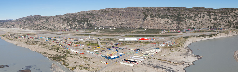 格陵兰全景 航班 家 游客 建筑物 飞机场 镇 营房图片