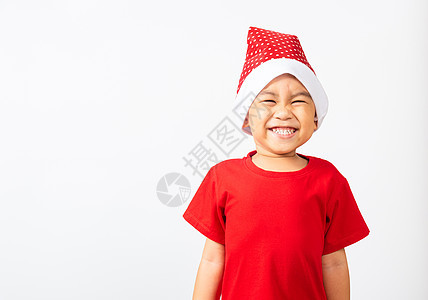 穿红色圣诞老人帽子的孩子 横幅 快乐的 男生 庆典图片